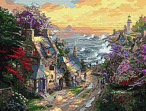 Painting by numbers - Village by the Sea