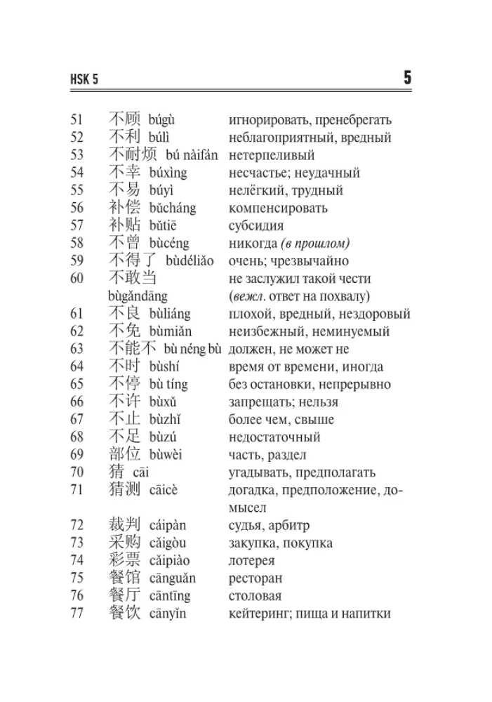 Chinese Language. Vocabulary Dictionary for HSK Levels 5-6