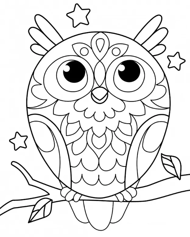 Art Malbuch für Kinder. Mandalas. Ausgabe 7. Eule