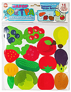 Felt-Set mit Klettverschlüssen - Kochfreunde. Gemüse, Früchte