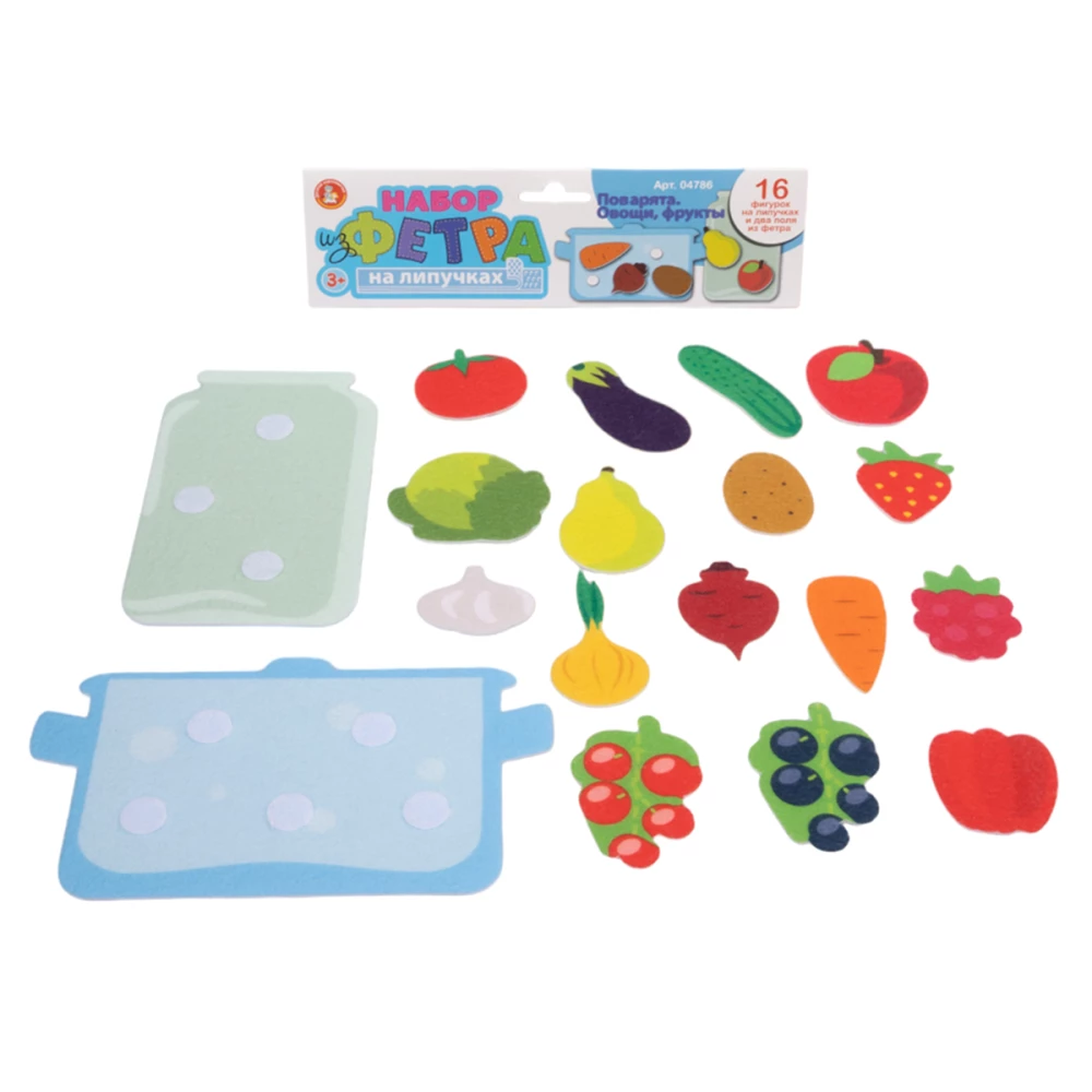 Felt-Set mit Klettverschlüssen - Kochfreunde. Gemüse, Früchte