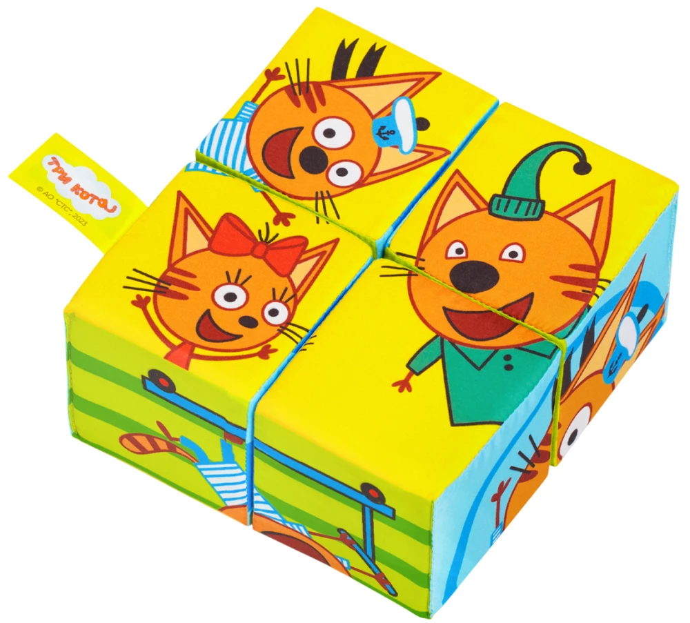 Soft Toy Cubes - Three Cats. Collect the Picture