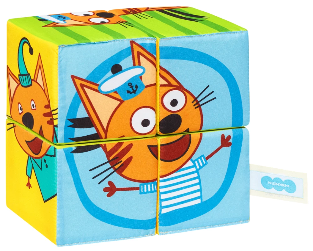 Soft Toy Cubes - Three Cats. Collect the Picture