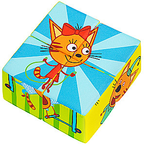 Soft Toy Cubes - Three Cats. Collect the Picture