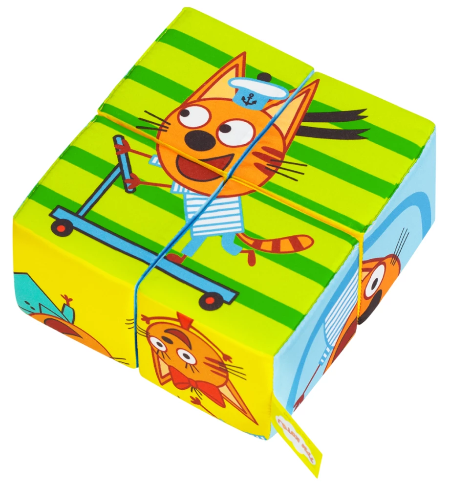 Soft Toy Cubes - Three Cats. Collect the Picture