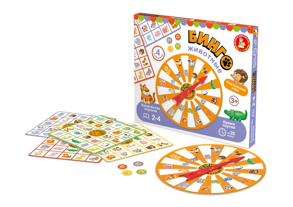 Brettspiel - Quiz. Bingo. Tiere