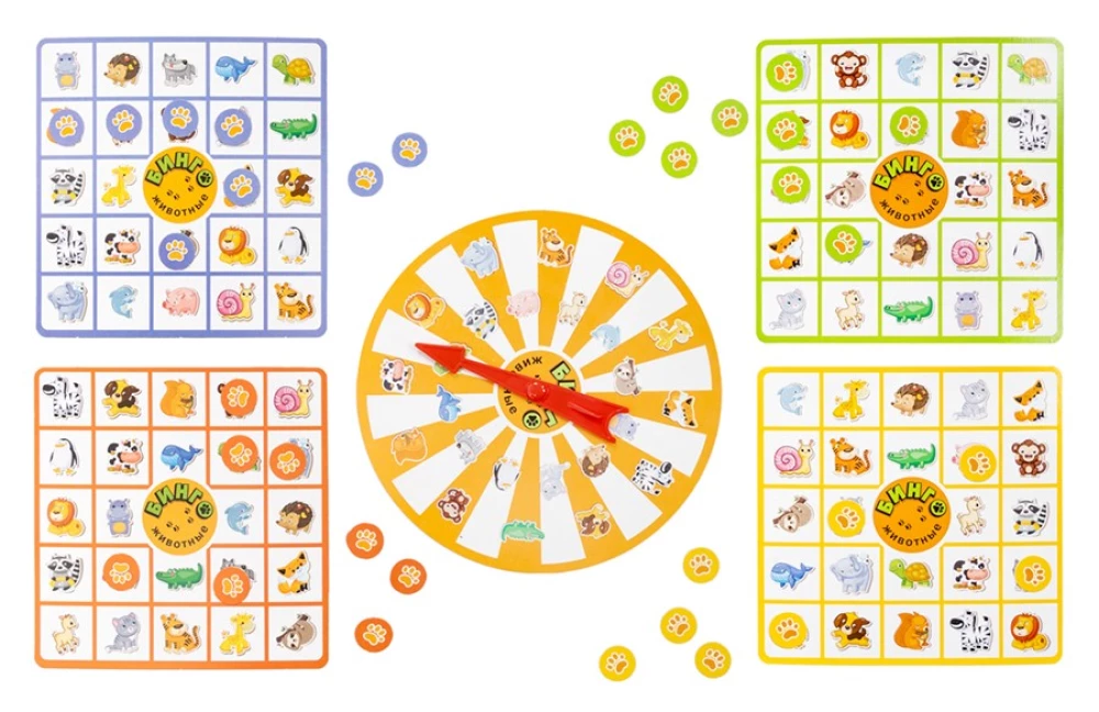 Brettspiel - Quiz. Bingo. Tiere