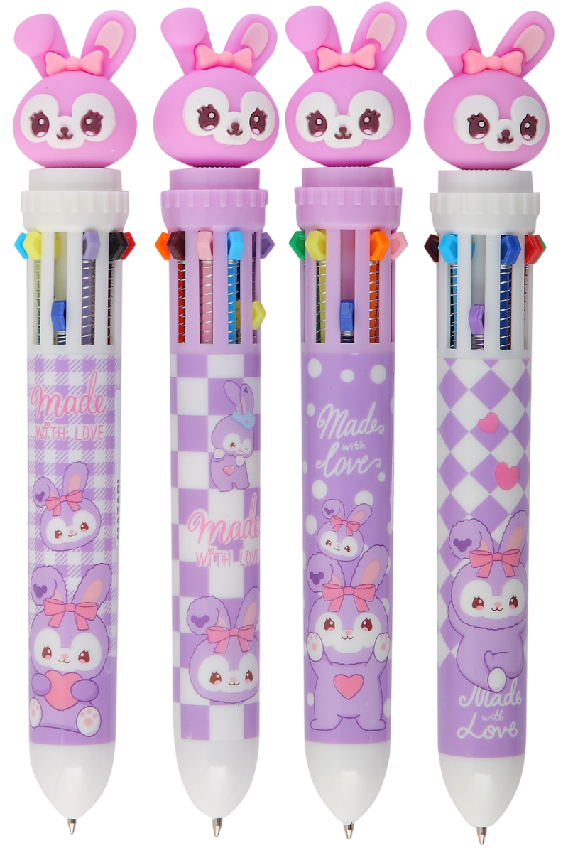 Ручка шариковая автоматическая - Зайка (ассорти)