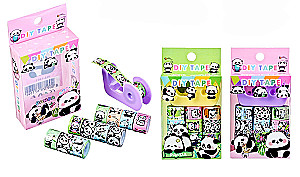 Decorative Adhesive Tapes Set - Panda, 12 pcs. in assortment