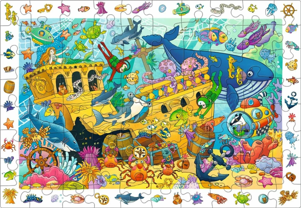 IQ Puzzle z rozwijającą grą. Królestwo niebieskiego morza (80 elementów)