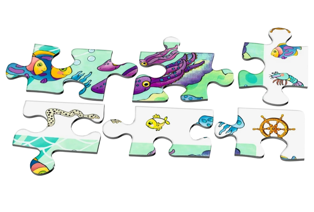 IQ Puzzle z rozwijającą grą. Królestwo niebieskiego morza (80 elementów)