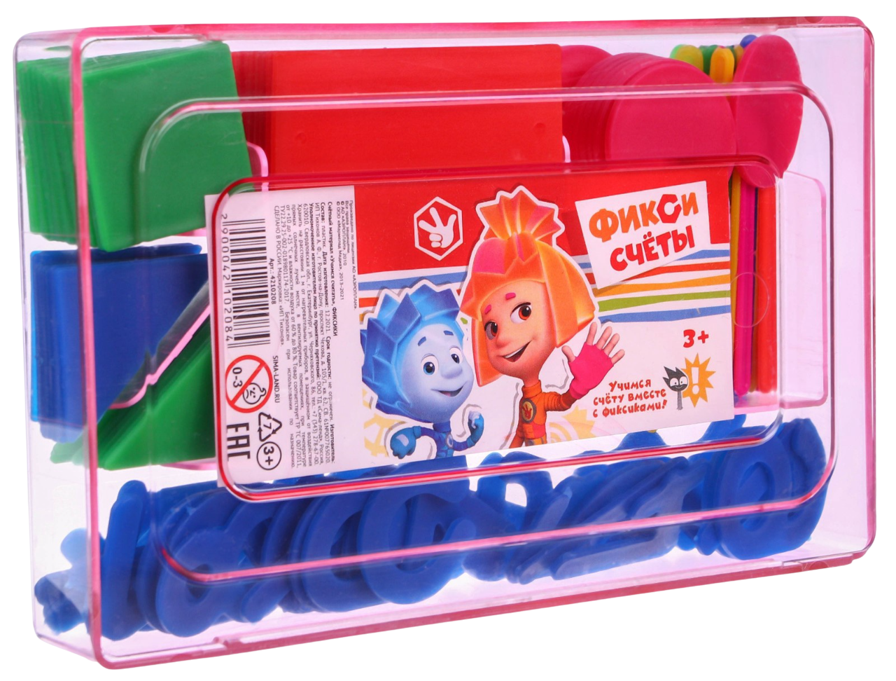 Materiał do liczenia - Uczymy się liczyć, 130 elementów w zestawie, Fixiki, mix