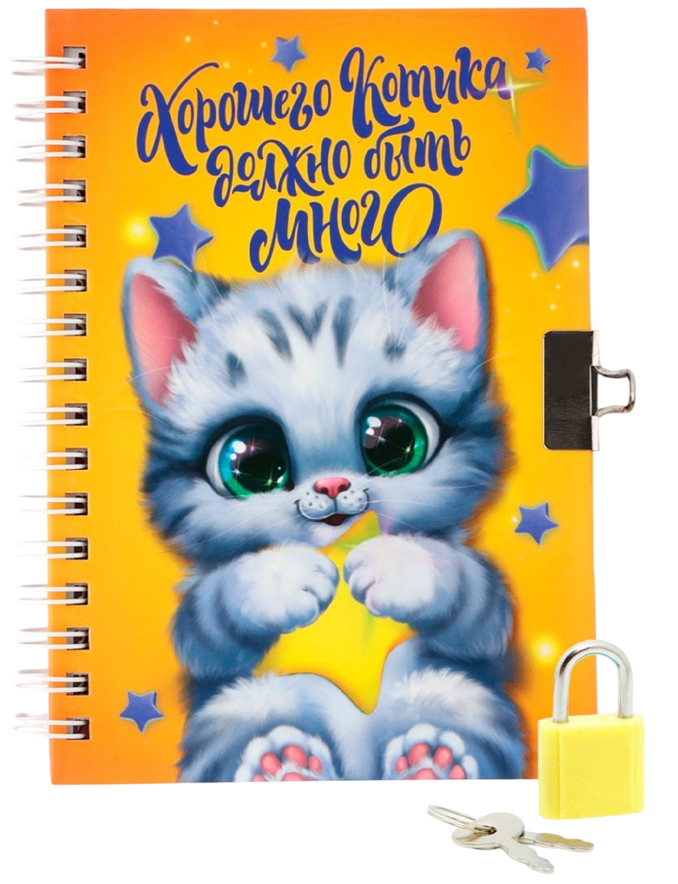 Aizslēdzama piezīmju grāmatiņa - Labam kaķim jābūt daudz, A6, 50 lapas