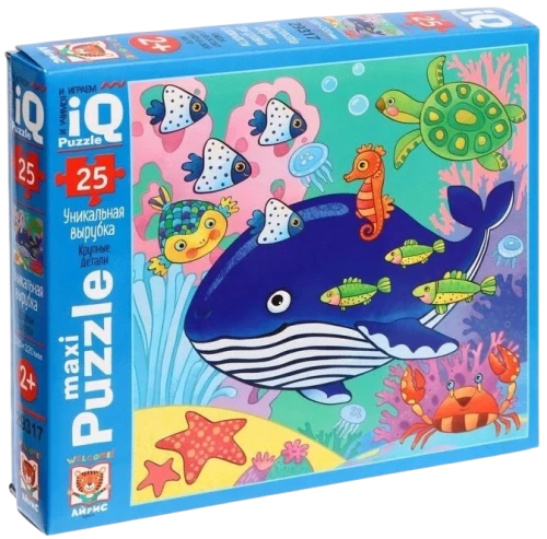IQ Puzzle MAXI - Wieloryb w niebieskim morzu (25 elementów)