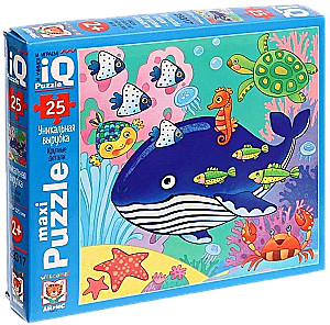 IQ Puzzle MAXI - Wieloryb w niebieskim morzu (25 elementów)