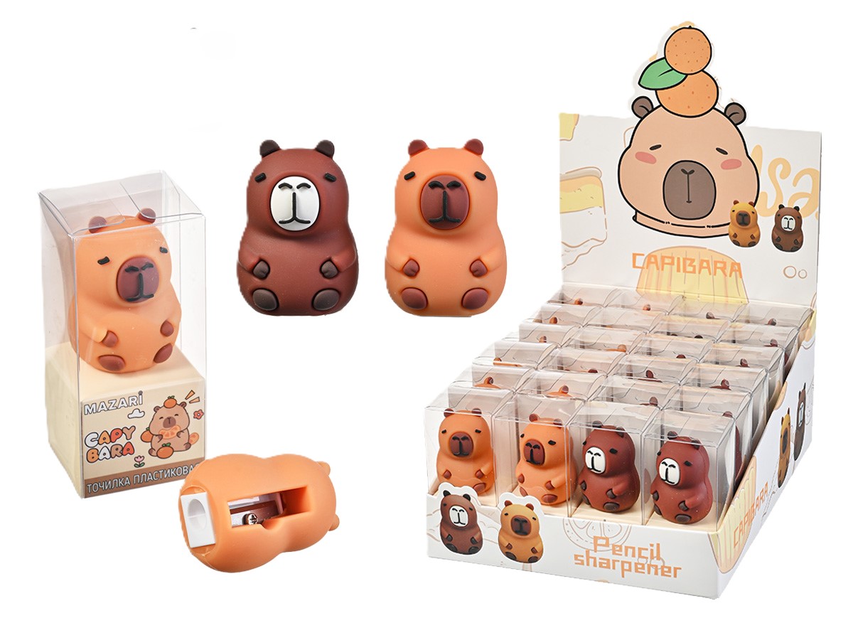 Plastic Sharpener - Capybara, 1 Hole for Sharpening, Assorted