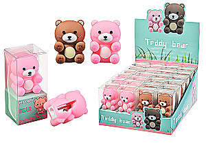 Точилка пластиковая Teddy Bear, 1 отверстие для заточки, ассорти