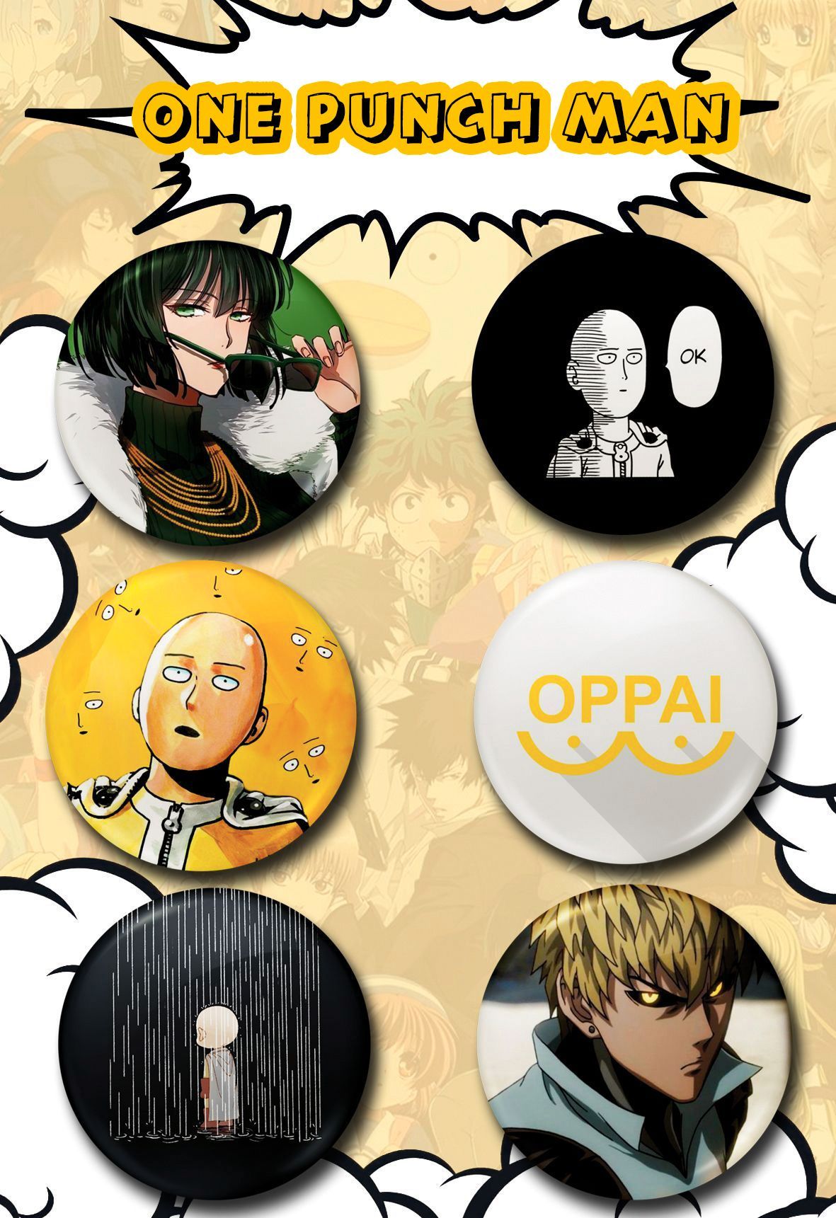 Zestaw znaczków - Anime: One Punch Man