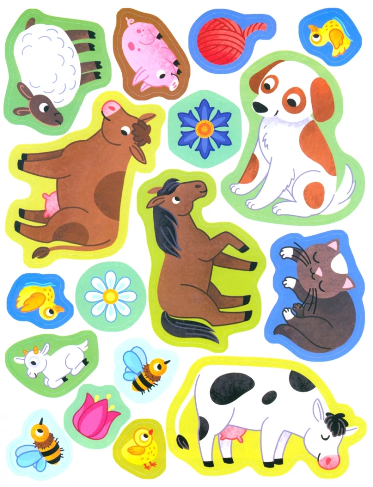 Die Bewohner der Farm: Ein Stickerbuch