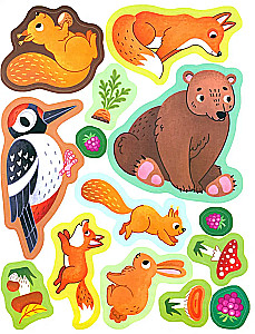 Die Bewohner des Waldes: Stickerbuch