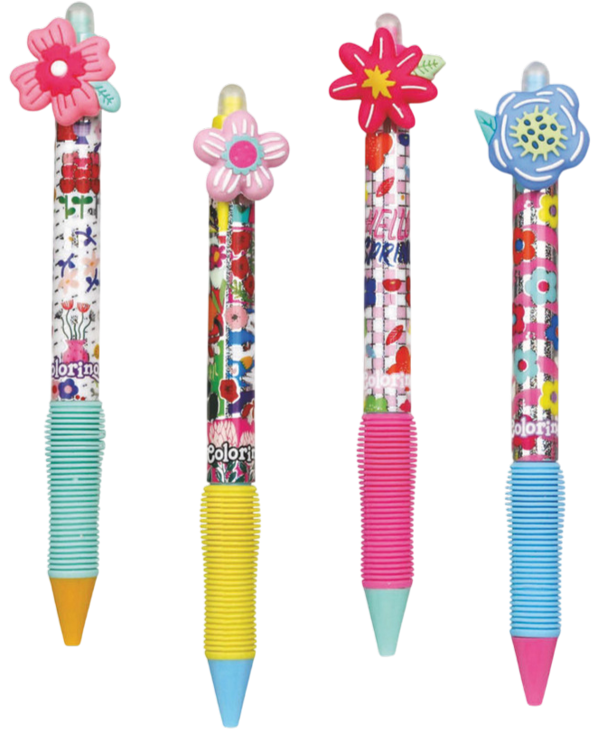 Ручка-ластик - Flowers, 0.5мм (синяя)