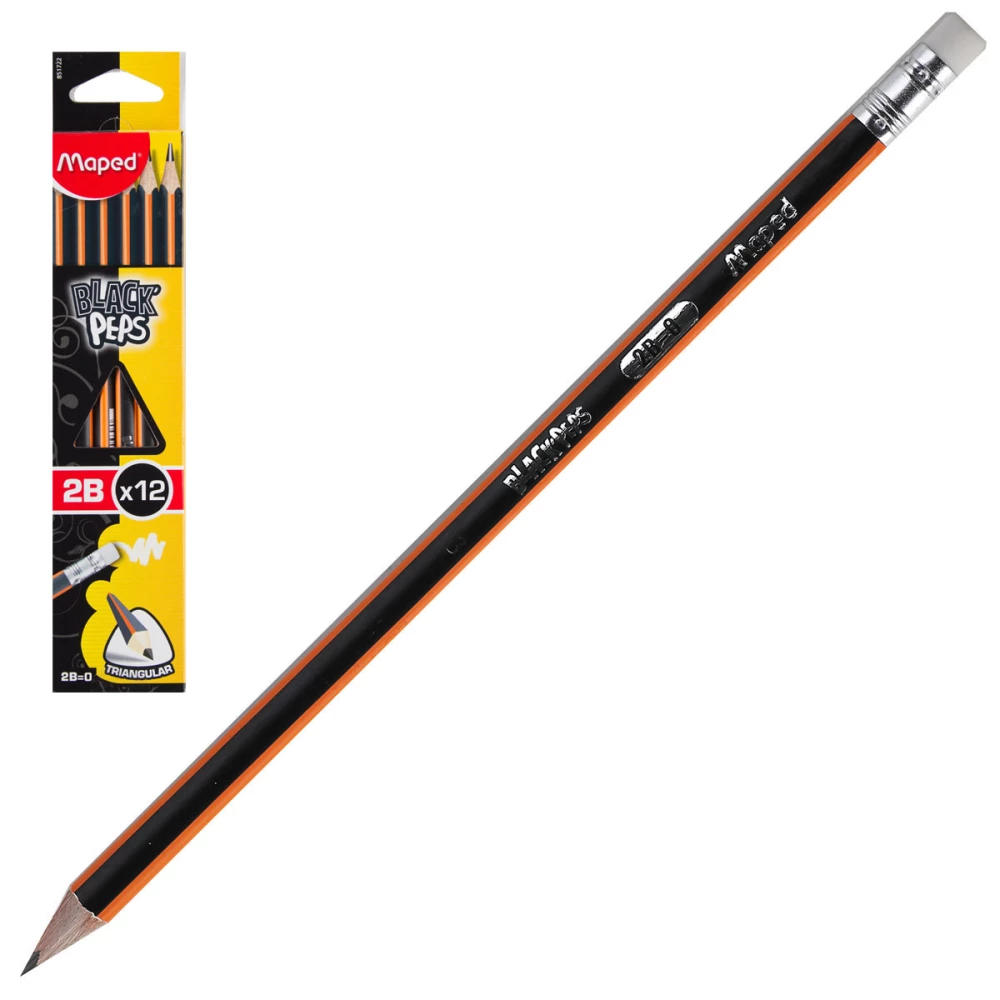 Pencil with Eraser MAPED 2B
