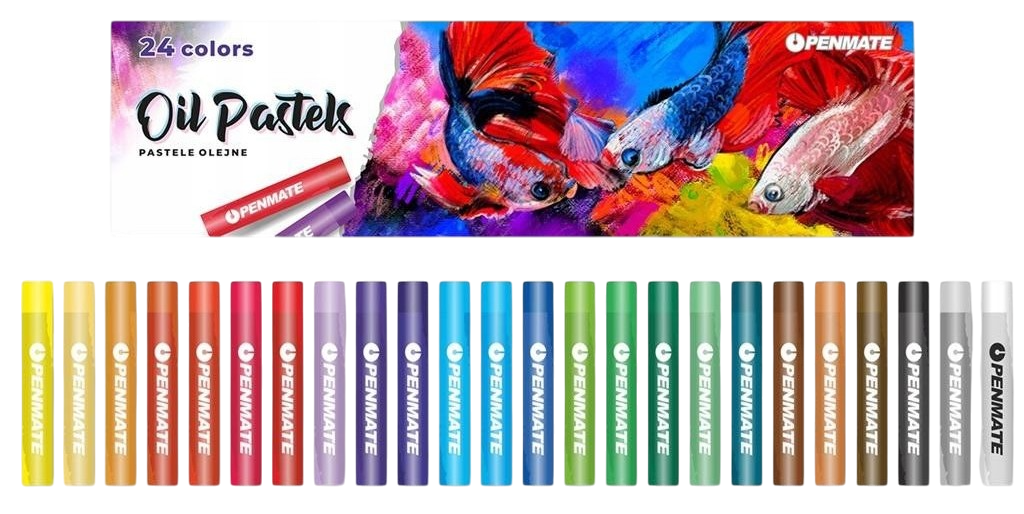 Eļļas pastelīgie krītiņi 24 krāsas PENMATE