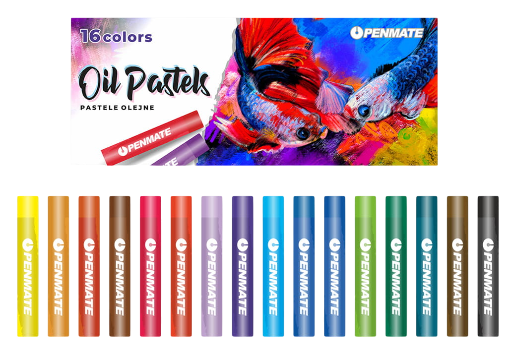 Eļļas pastelīgie krītiņi 16 krāsas PENMATE