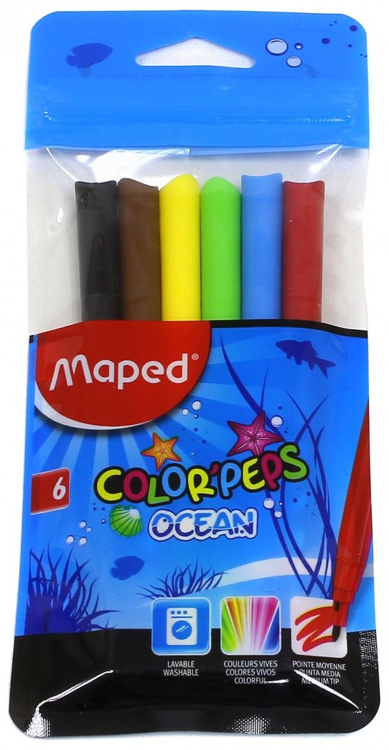 Flomasteri MAPED ColorPeps Ocean 6 krāsas