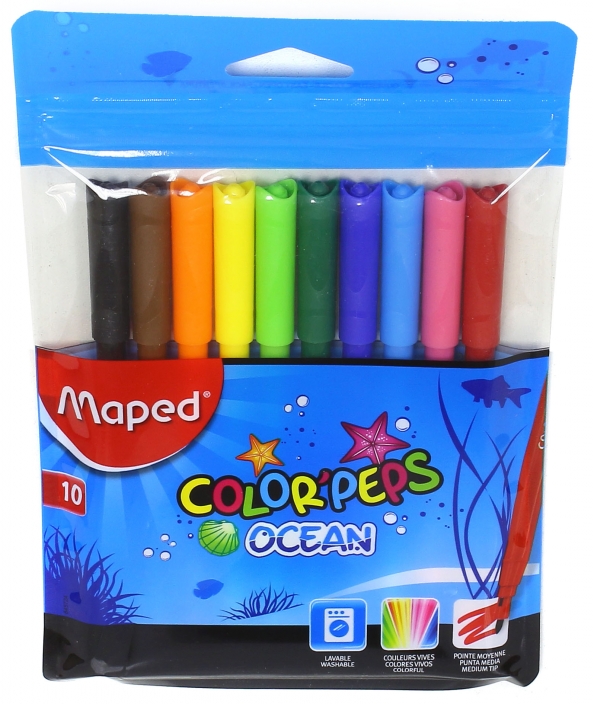 Flomasteri MAPED ColorPeps Ocean 10 krāsas
