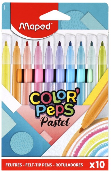 Flomāsteri MAPED Pastel 2.8mm 10 krāsas