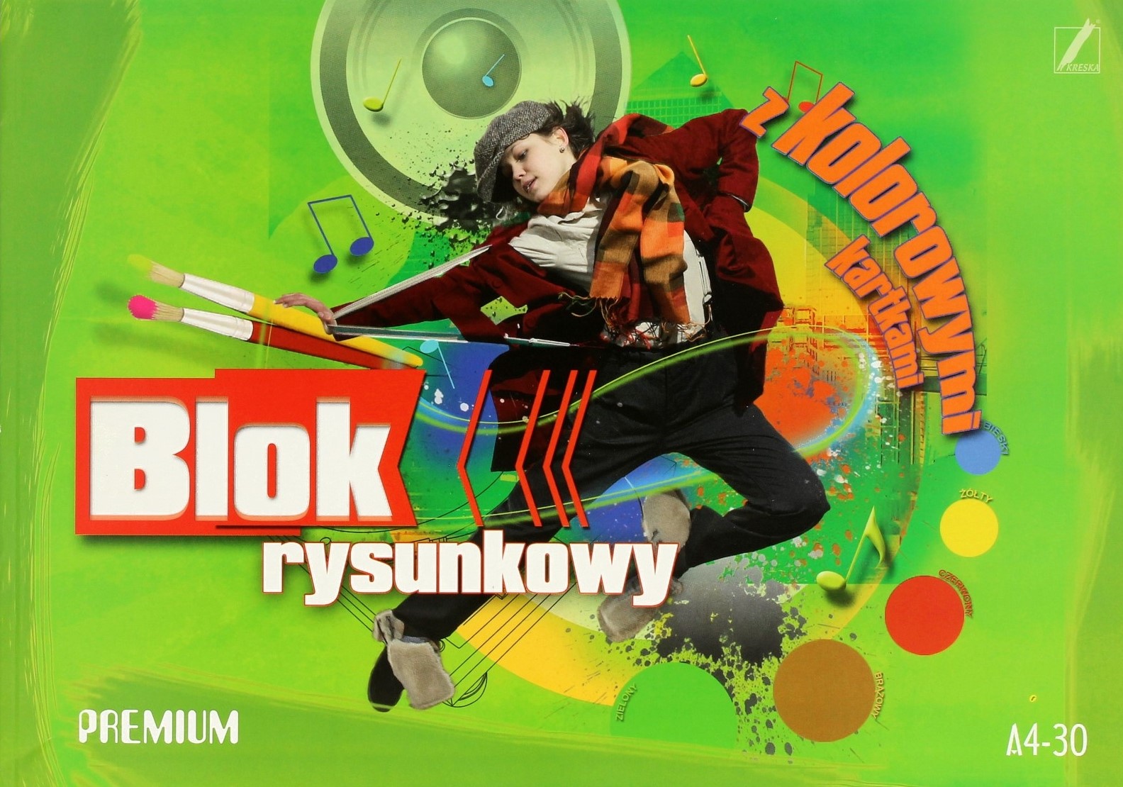 Kreska Double-Sided Colored Paper A4, 30 Sheets