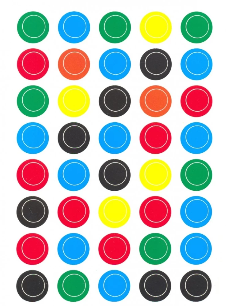 Sticker Kreise. Finde die richtigen Farben!