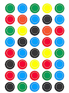 Sticker Kreise. Finde die richtigen Farben!