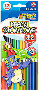 Trójkątne kredki - Dino (12 kolorów)