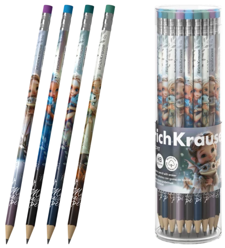 Ołówek grafitowy z gumką - Magic Pet, HB