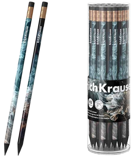 Melngrafīta zīmulis ar dzēšgumiju - Fluid, HB