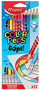 Kolorowe ołówki z gumką MAPED Color`Peps Oops 12 kolorów