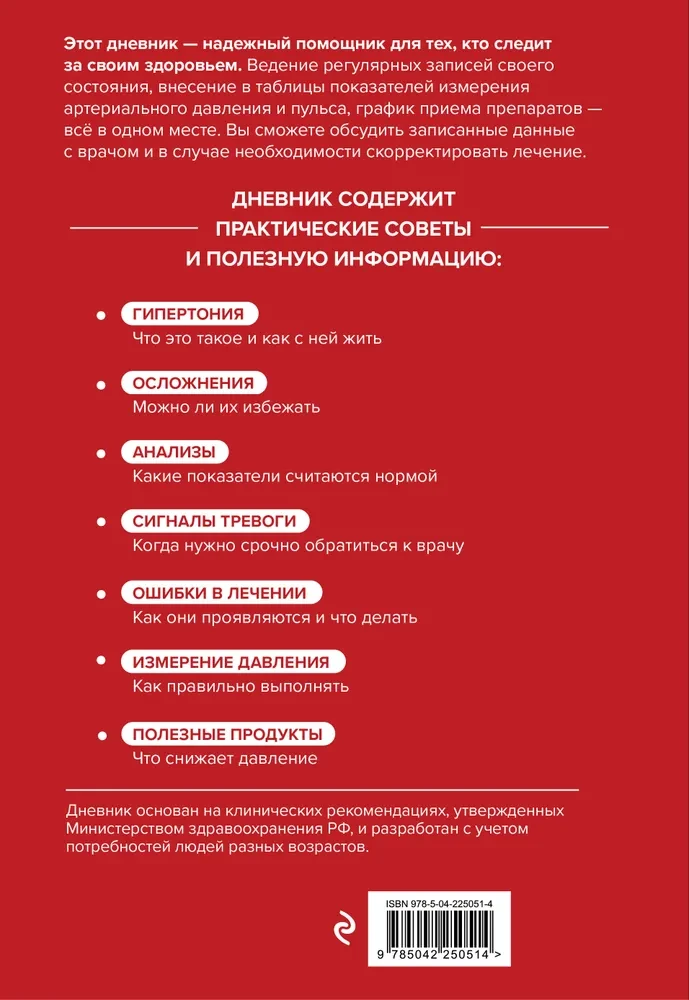 Дневник самоконтроля давления