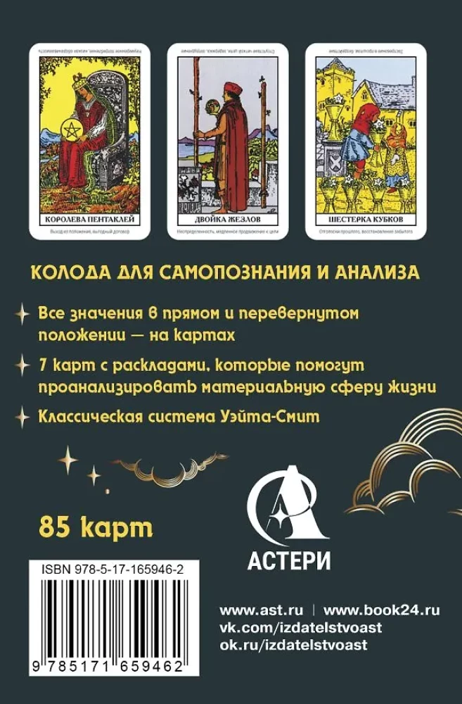 Rahaennustamine Tarot Waite'iga. Ennustused iga päeva jaoks, 85 kaarti