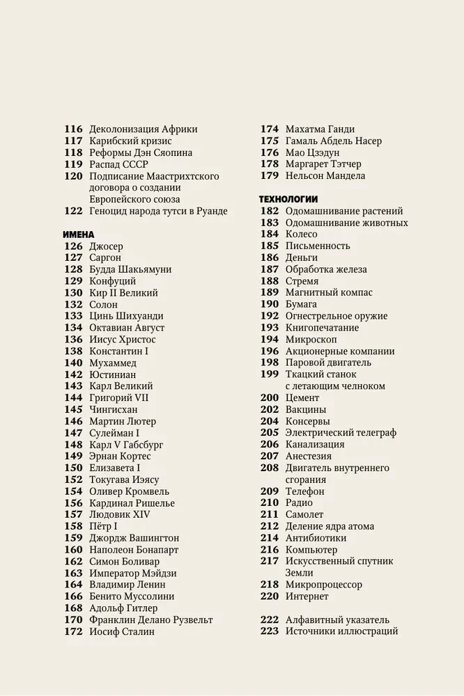 Galvenais pasaules vēsturē. Epohas, notikumi, atslēgas vārdi, izgudrojumi