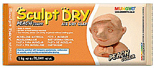 Gliny (plastik, masa) do modelowania MUNGYO Sculpt Dry, 500 g, cielisty