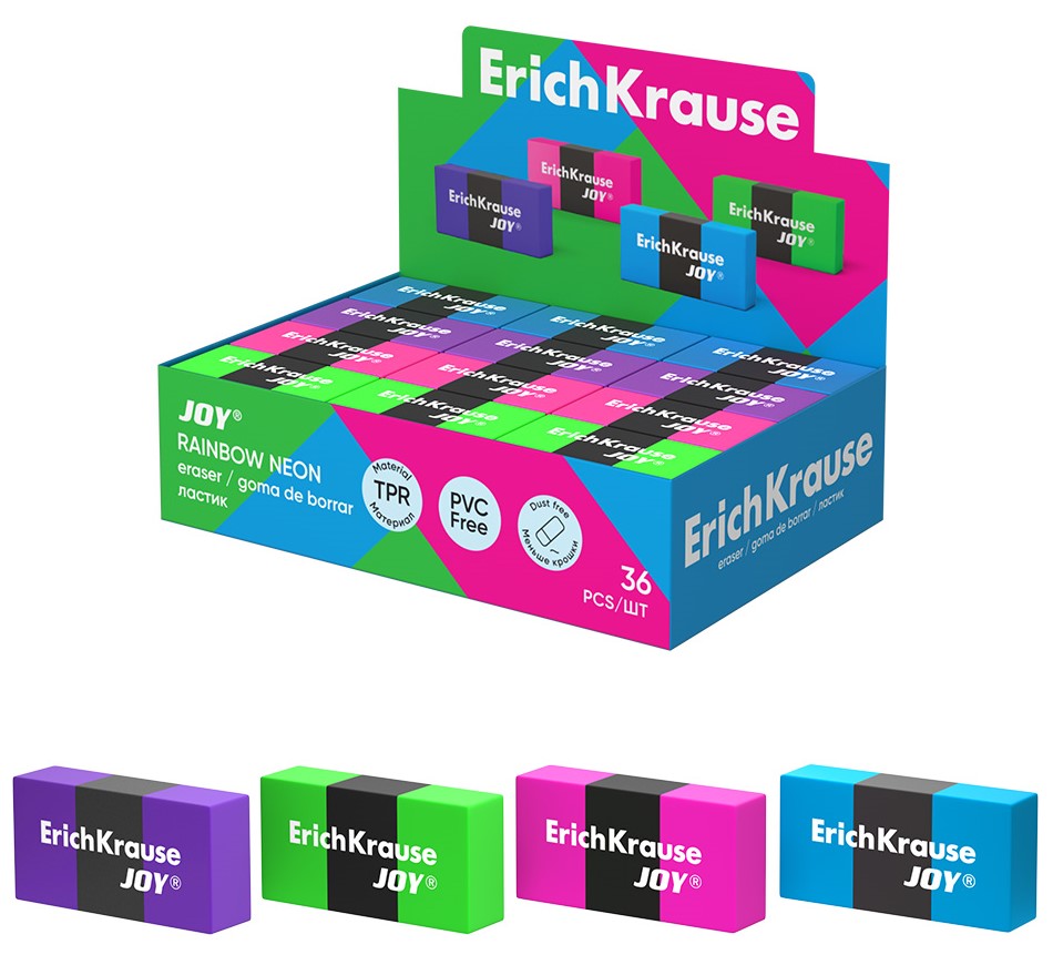 Radiergummi ErichKrause JOY Rainbow Neon