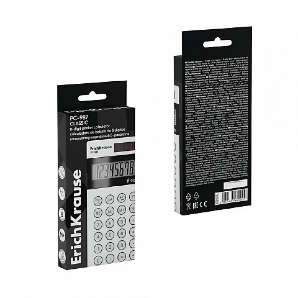ErichKrause PC-987 Classic Pocket Calculator 8 Digits, White