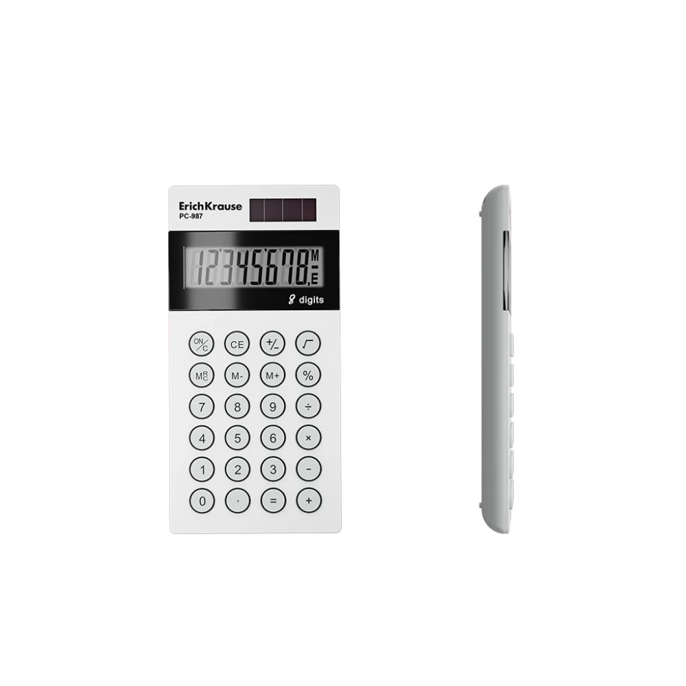 ErichKrause PC-987 Classic Pocket Calculator 8 Digits, White