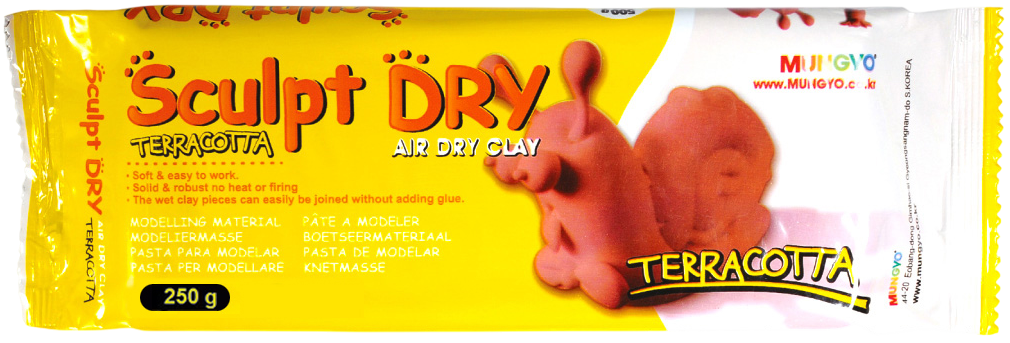 Minkštinimo molis 250g., Mungyo Sculpt Dry (terakota)