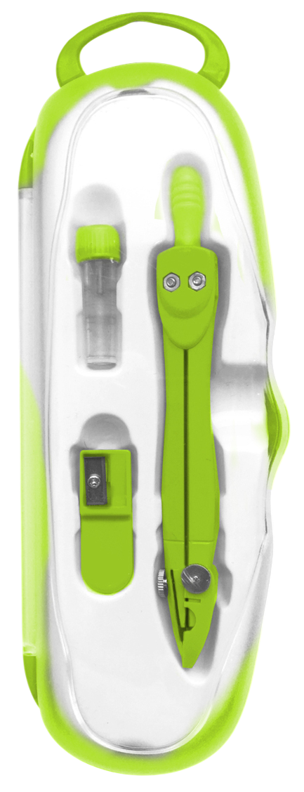 Geometrinis compasas su grafitu (žalias)