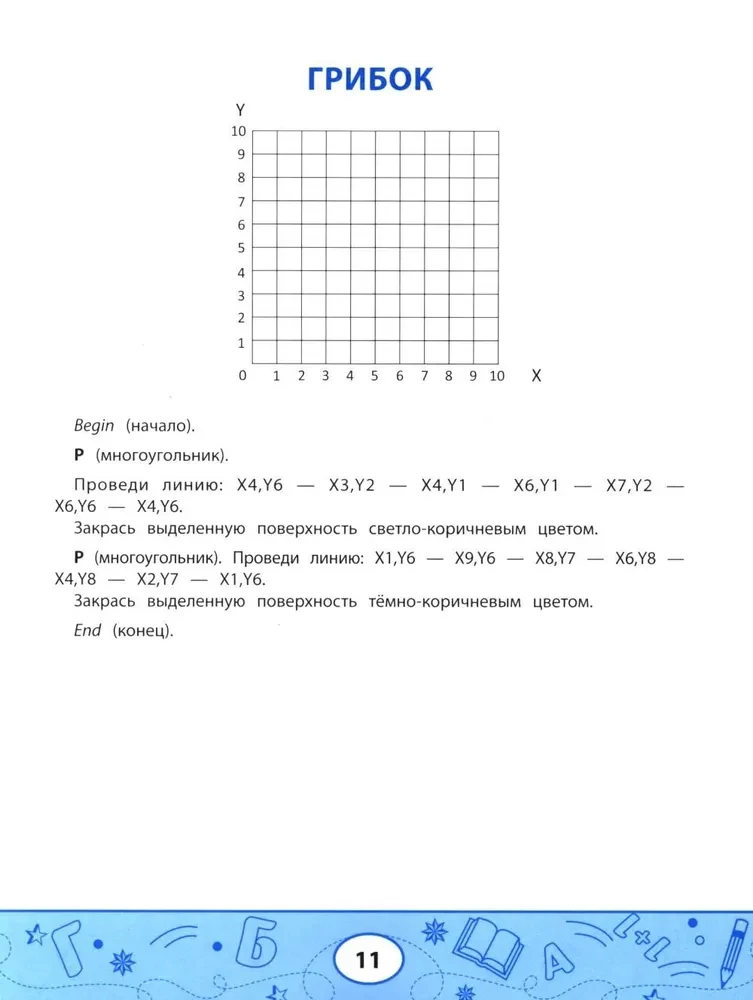 Geometric Dictations. Drawings by Coordinates
