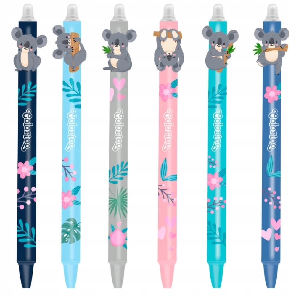 Zmazywalny długopis 0,5mm - COLORINO KOALA, niebieski, w asortymencie