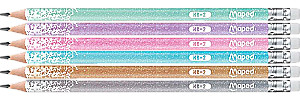 HB Glitzer Bleistift mit Radiergummi (1 St.)